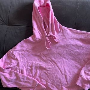Pink Cropped Hoodie